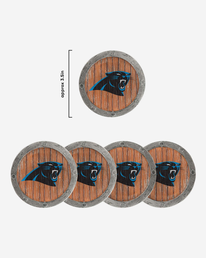 Carolina Panthers 5 Pack Barrel Coaster Set FOCO - FOCO.com