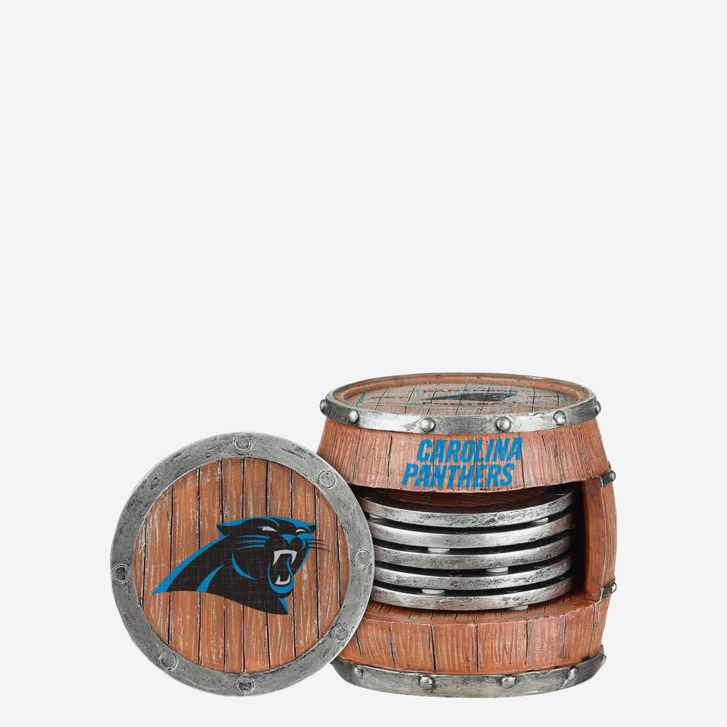 Carolina Panthers 5 Pack Barrel Coaster Set FOCO - FOCO.com