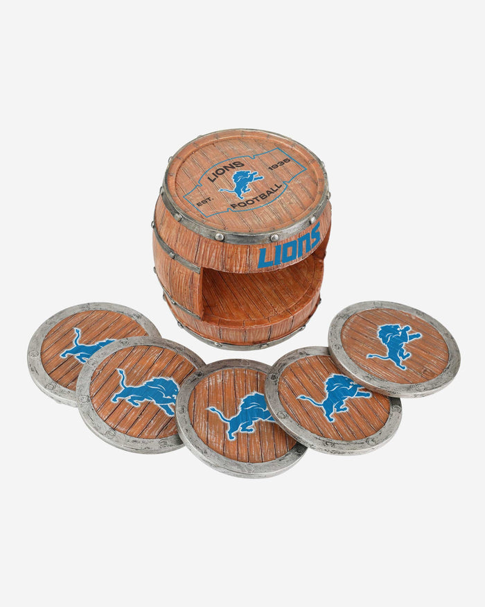 Detroit Lions 5 Pack Barrel Coaster Set FOCO - FOCO.com