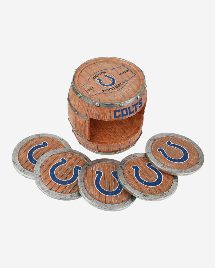 Indianapolis Colts 5 Pack Barrel Coaster Set FOCO - FOCO.com