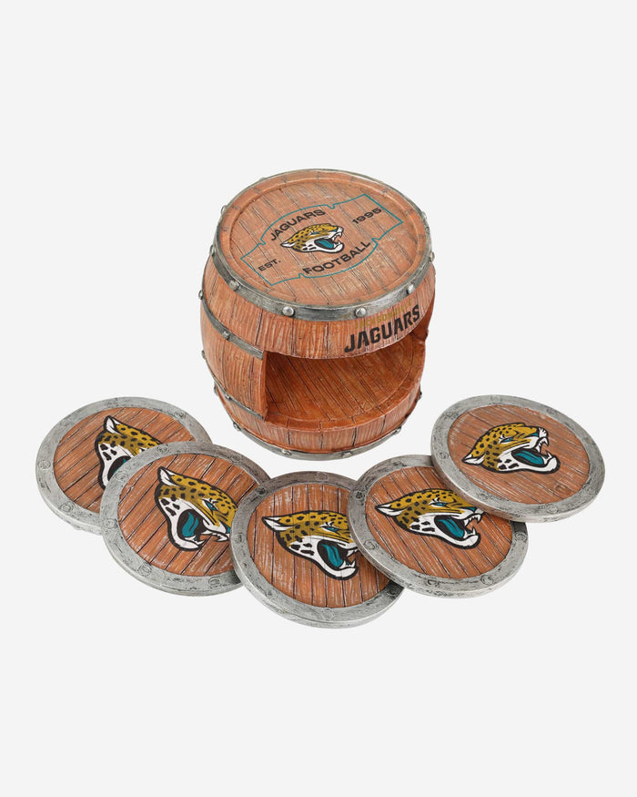 Jacksonville Jaguars 5 Pack Barrel Coaster Set FOCO - FOCO.com