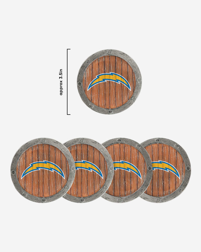 Los Angeles Chargers 5 Pack Barrel Coaster Set FOCO - FOCO.com