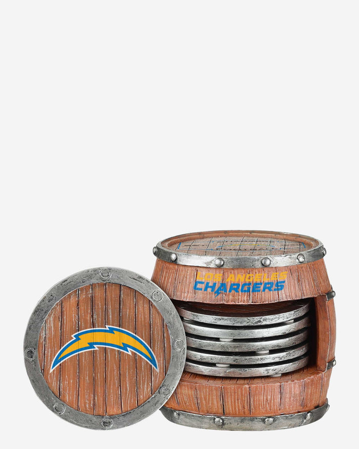 Los Angeles Chargers 5 Pack Barrel Coaster Set FOCO - FOCO.com