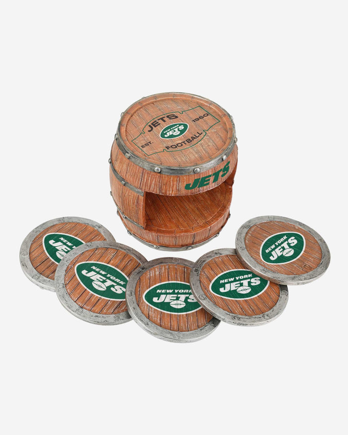 New York Jets 5 Pack Barrel Coaster Set FOCO - FOCO.com