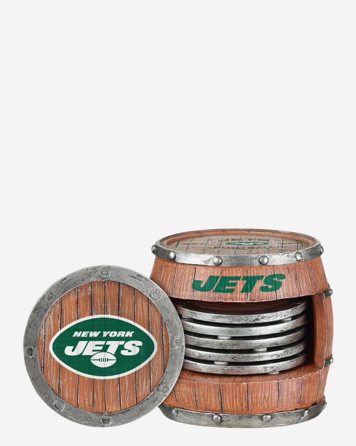 New York Jets 5 Pack Barrel Coaster Set FOCO - FOCO.com