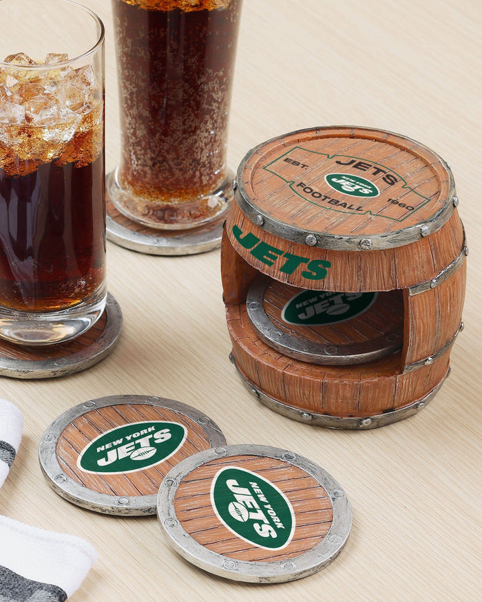 New York Jets 5 Pack Barrel Coaster Set FOCO - FOCO.com