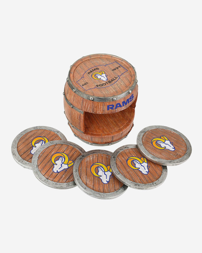 Los Angeles Rams 5 Pack Barrel Coaster Set FOCO - FOCO.com