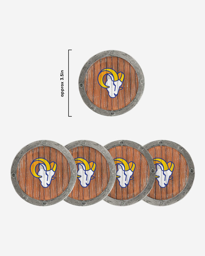 Los Angeles Rams 5 Pack Barrel Coaster Set FOCO - FOCO.com