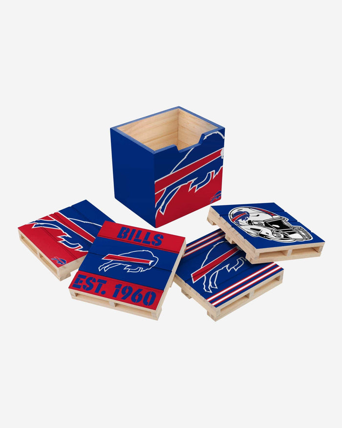 Buffalo Bills 4 Pack Pallet Coaster Set FOCO - FOCO.com