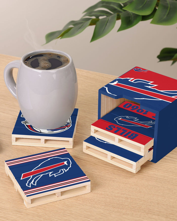 Buffalo Bills 4 Pack Pallet Coaster Set FOCO - FOCO.com