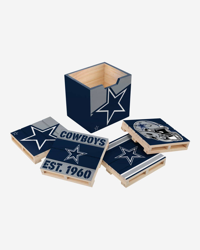 Dallas Cowboys 4 Pack Pallet Coaster Set FOCO - FOCO.com