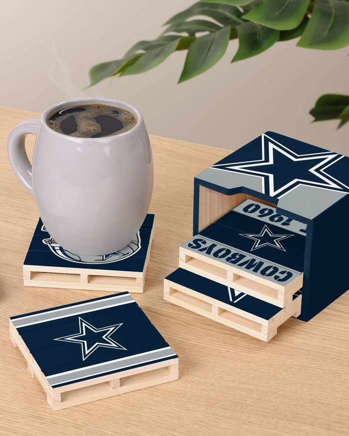 Dallas Cowboys 4 Pack Pallet Coaster Set FOCO - FOCO.com