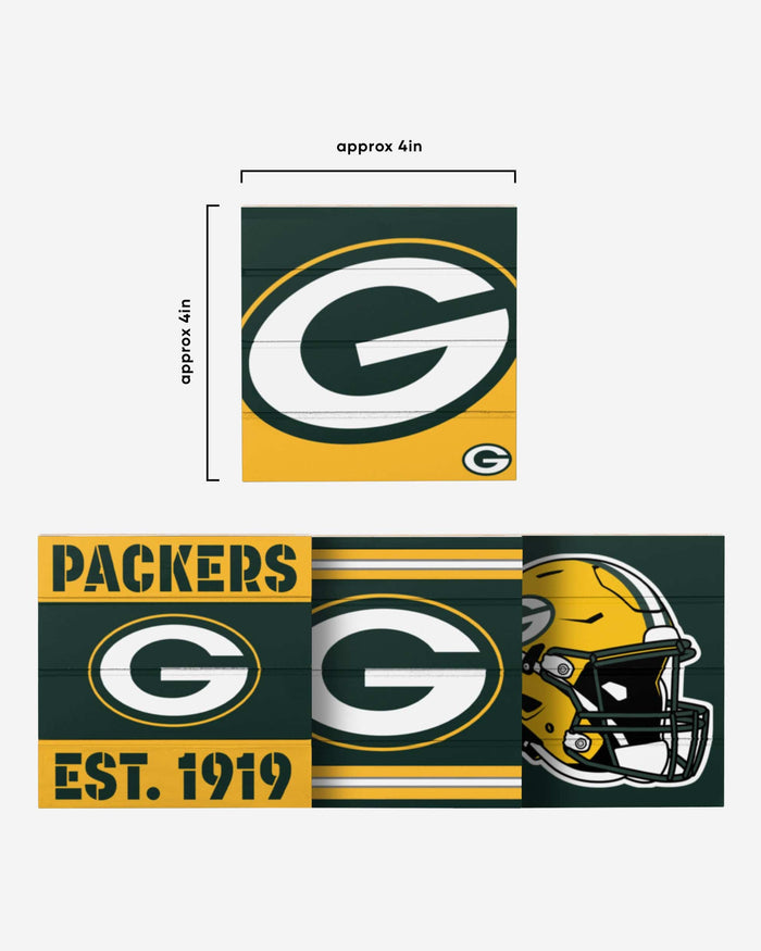 Green Bay Packers 4 Pack Pallet Coaster Set FOCO - FOCO.com