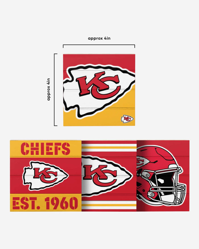 Kansas City Chiefs 4 Pack Pallet Coaster Set FOCO - FOCO.com