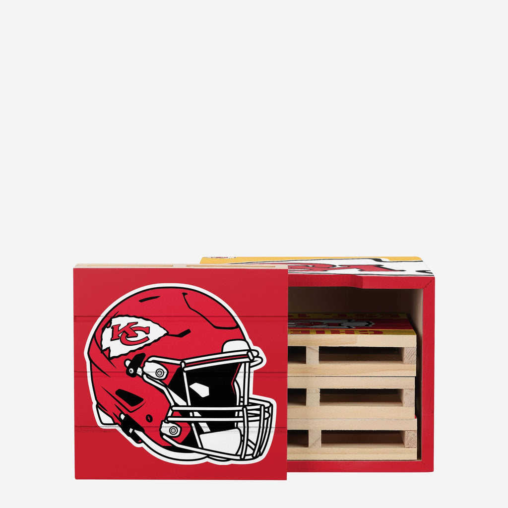 Kansas City Chiefs 4 Pack Pallet Coaster Set FOCO - FOCO.com