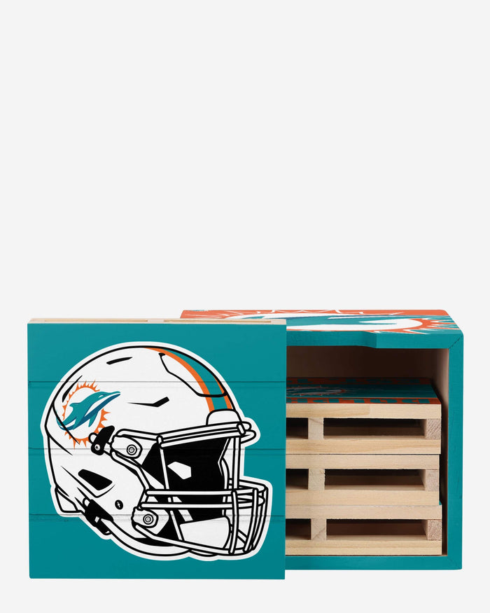 Miami Dolphins 4 Pack Pallet Coaster Set FOCO - FOCO.com