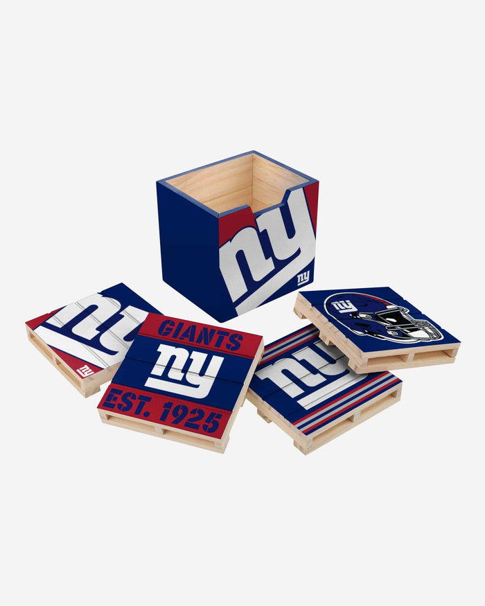 New York Giants 4 Pack Pallet Coaster Set FOCO - FOCO.com