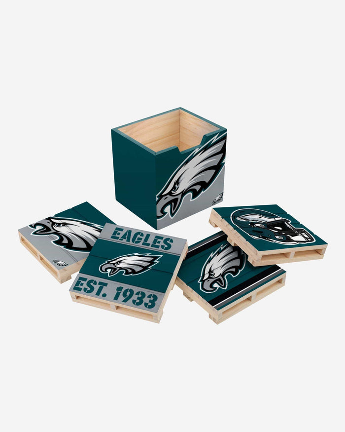 Philadelphia Eagles 4 Pack Pallet Coaster Set FOCO - FOCO.com