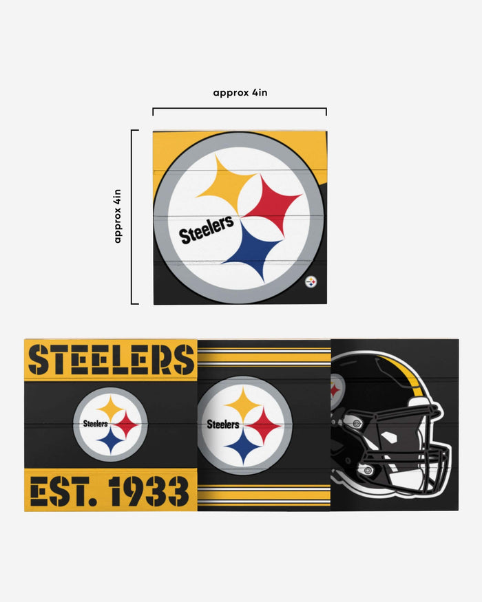 Pittsburgh Steelers 4 Pack Pallet Coaster Set FOCO - FOCO.com