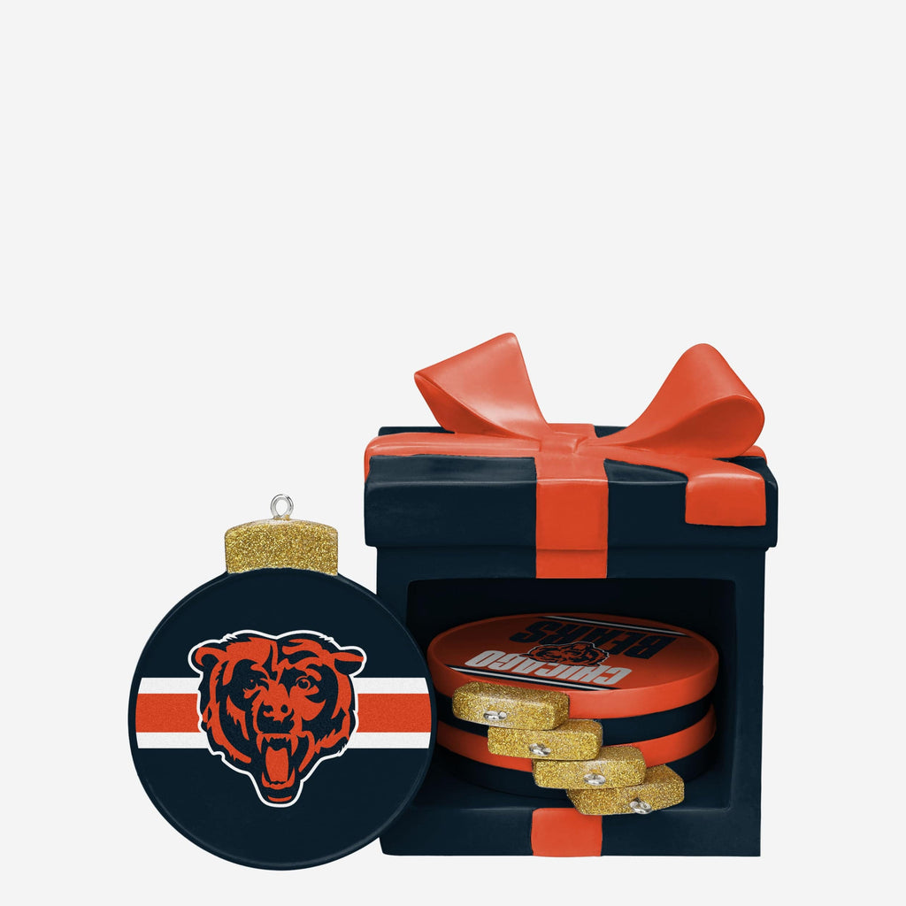 Chicago Bears Holiday 5 Pack Coaster Set FOCO - FOCO.com