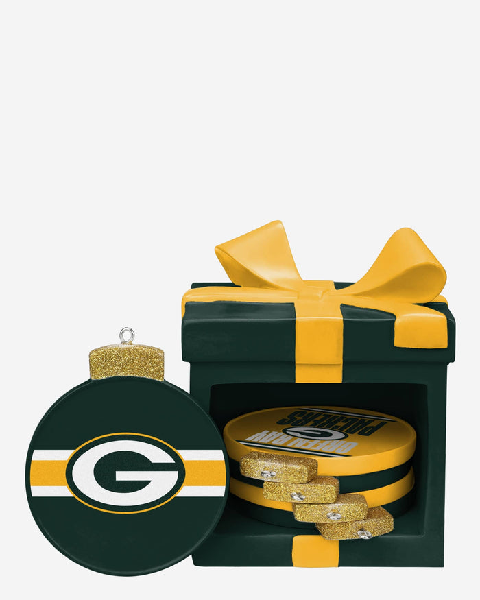 Green Bay Packers Holiday 5 Pack Coaster Set FOCO - FOCO.com