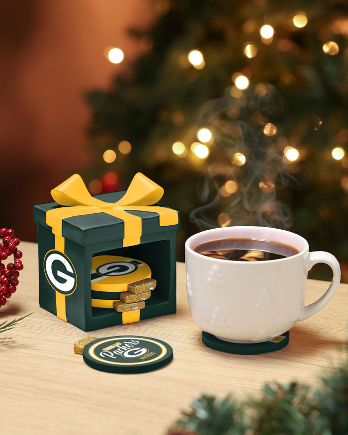 Green Bay Packers Holiday 5 Pack Coaster Set FOCO - FOCO.com