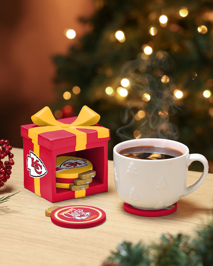 Kansas City Chiefs Holiday 5 Pack Coaster Set FOCO - FOCO.com