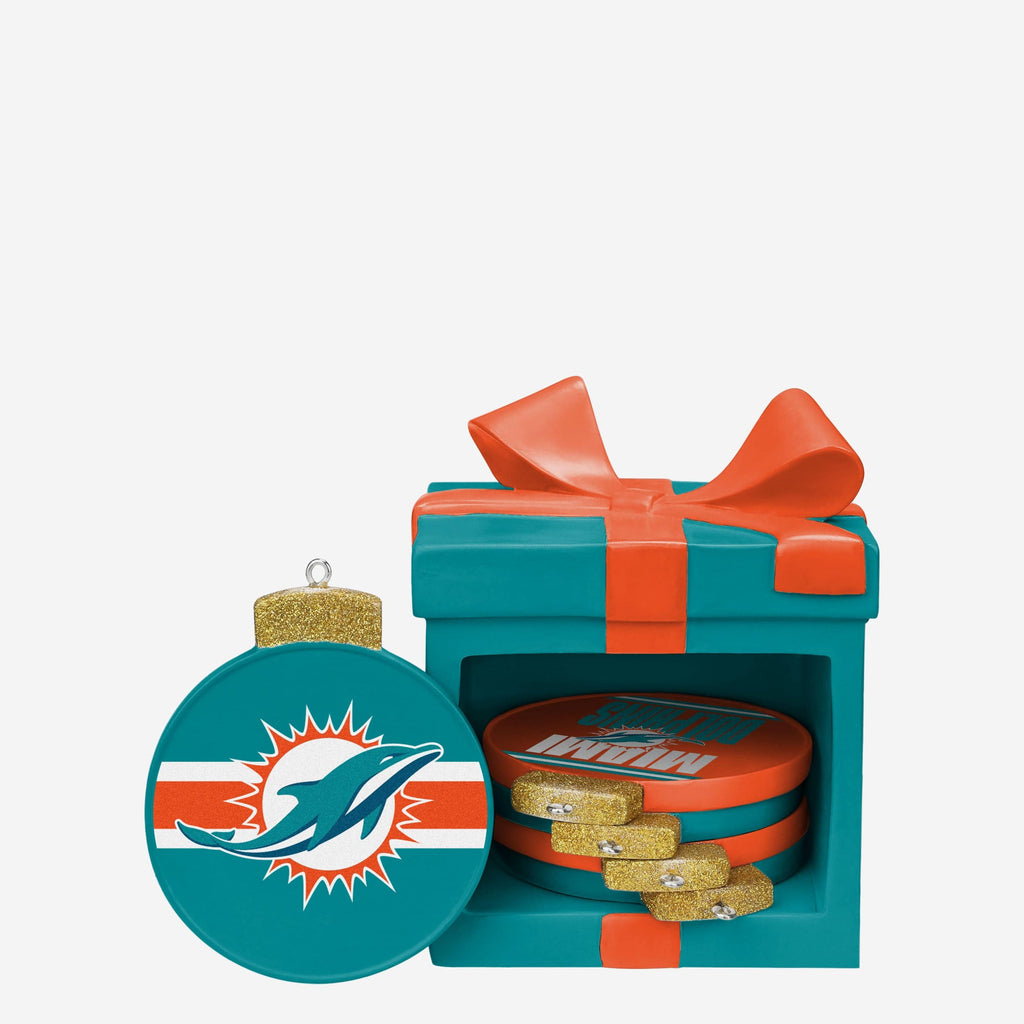 Miami Dolphins Holiday 5 Pack Coaster Set FOCO - FOCO.com