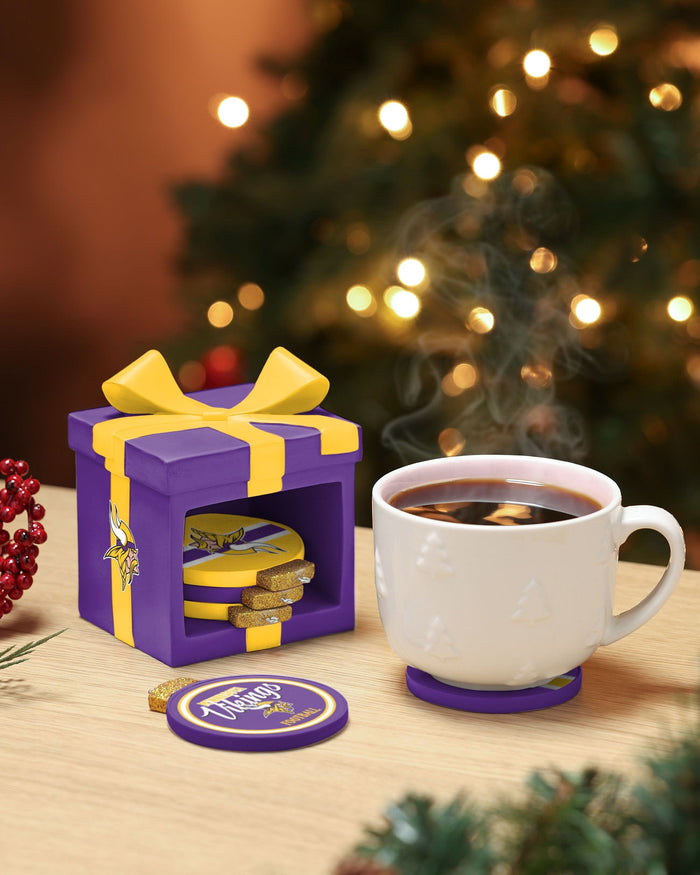 Minnesota Vikings Holiday 5 Pack Coaster Set FOCO - FOCO.com