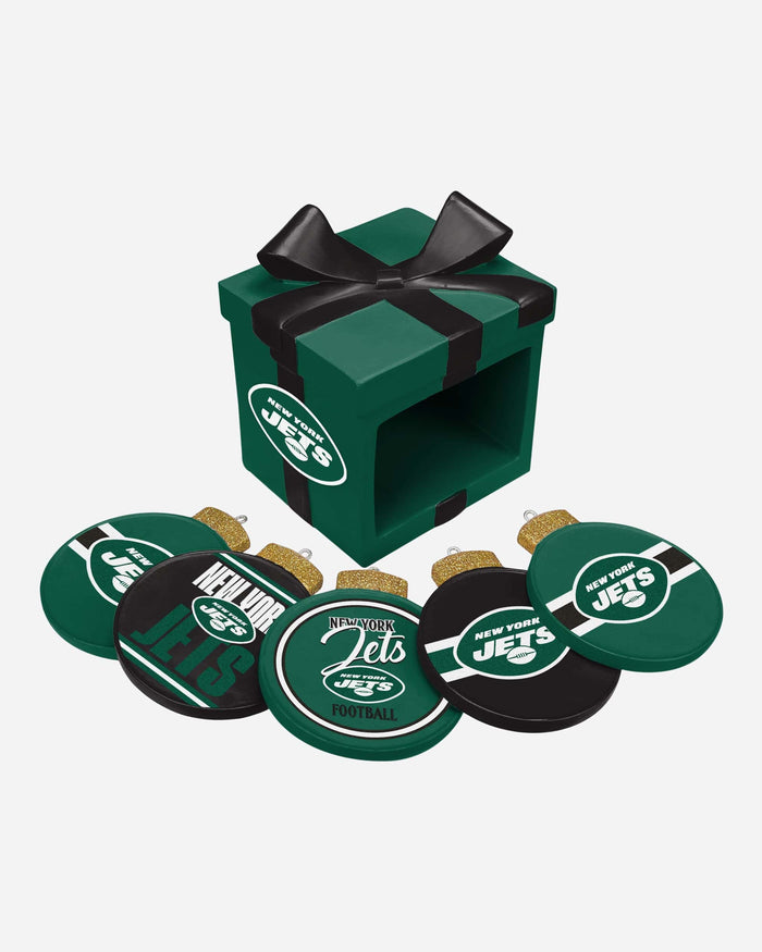 New York Jets Holiday 5 Pack Coaster Set FOCO - FOCO.com