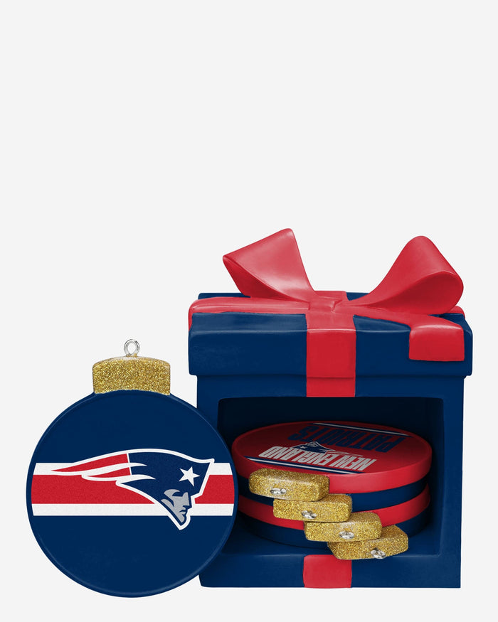 New England Patriots Holiday 5 Pack Coaster Set FOCO - FOCO.com