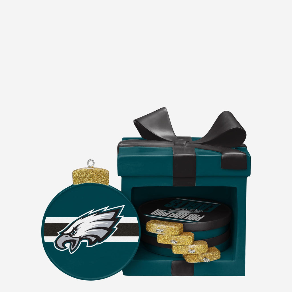 Philadelphia Eagles Holiday 5 Pack Coaster Set FOCO - FOCO.com