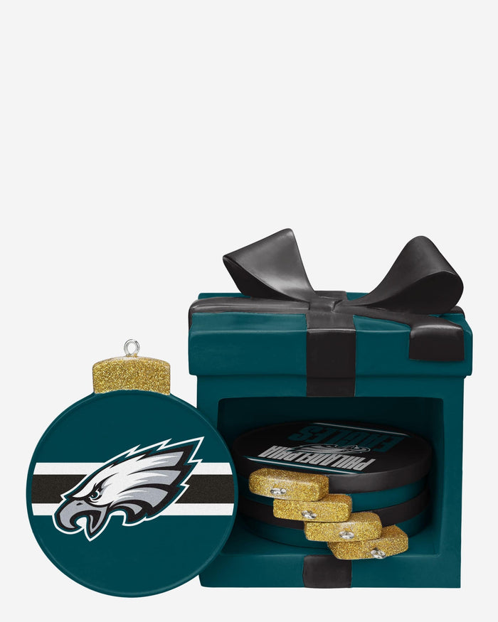 Philadelphia Eagles Holiday 5 Pack Coaster Set FOCO - FOCO.com