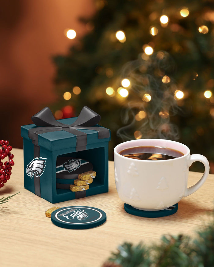 Philadelphia Eagles Holiday 5 Pack Coaster Set FOCO - FOCO.com