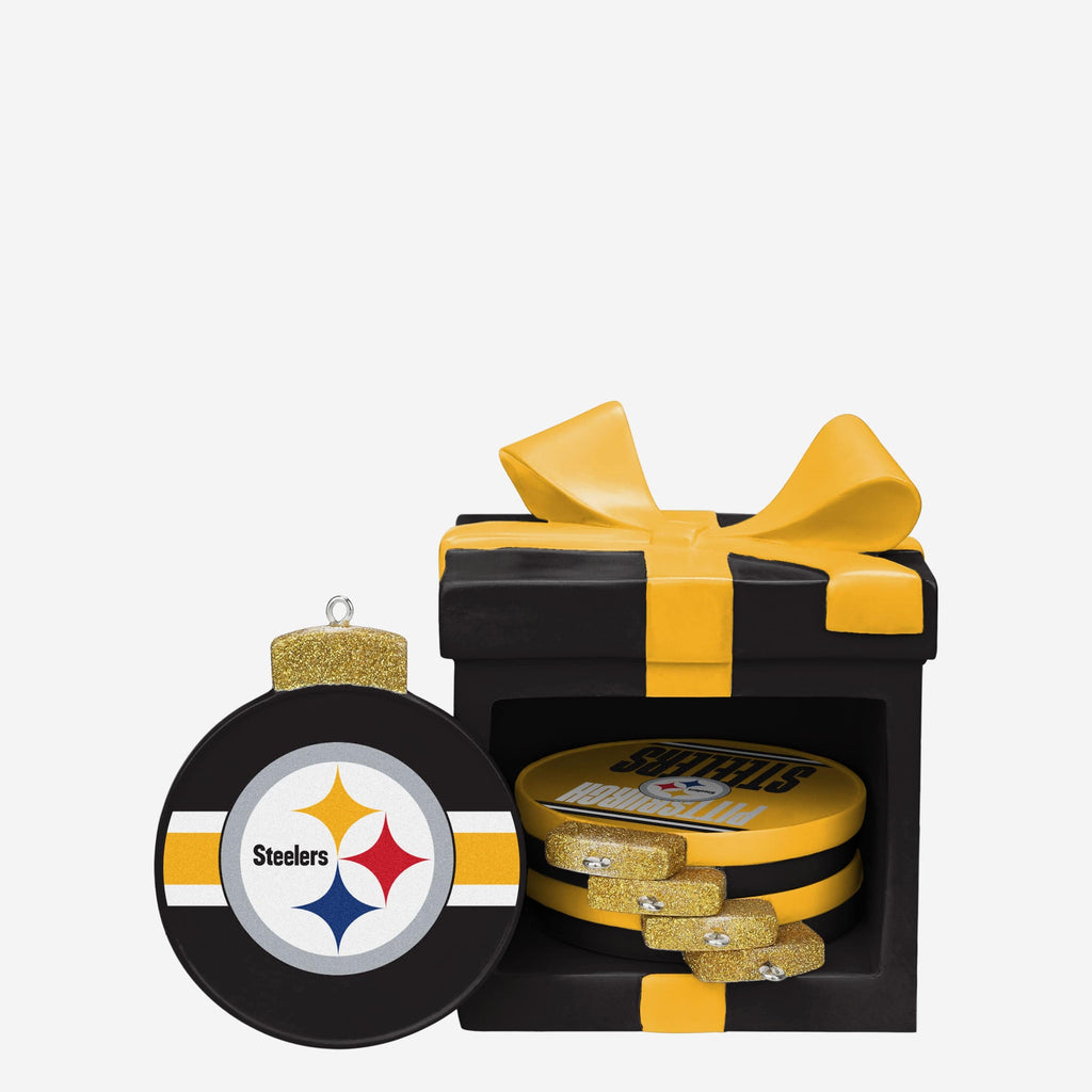 Pittsburgh Steelers Holiday 5 Pack Coaster Set FOCO - FOCO.com