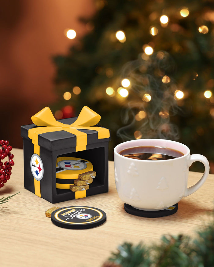 Pittsburgh Steelers Holiday 5 Pack Coaster Set FOCO - FOCO.com