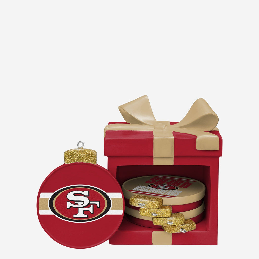 San Francisco 49ers Holiday 5 Pack Coaster Set FOCO - FOCO.com