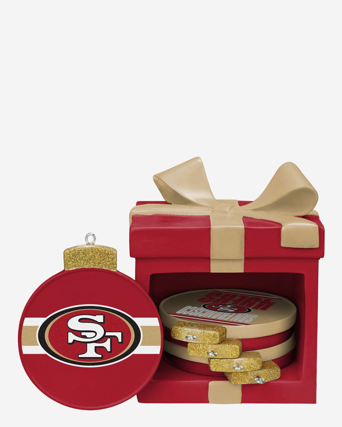 San Francisco 49ers Holiday 5 Pack Coaster Set FOCO - FOCO.com