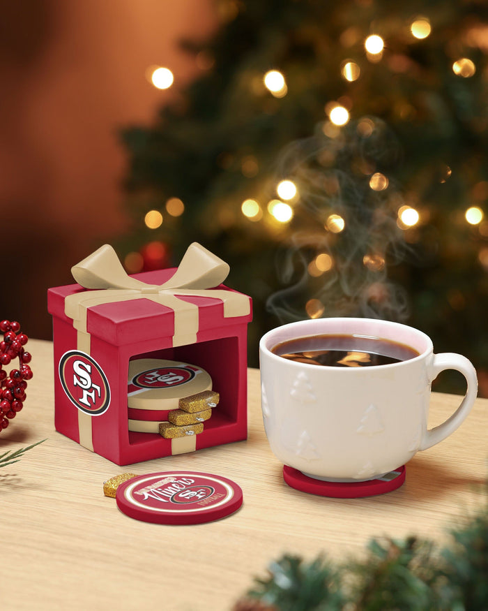 San Francisco 49ers Holiday 5 Pack Coaster Set FOCO - FOCO.com