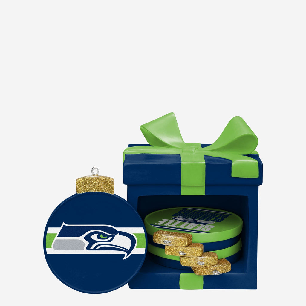 Seattle Seahawks Holiday 5 Pack Coaster Set FOCO - FOCO.com