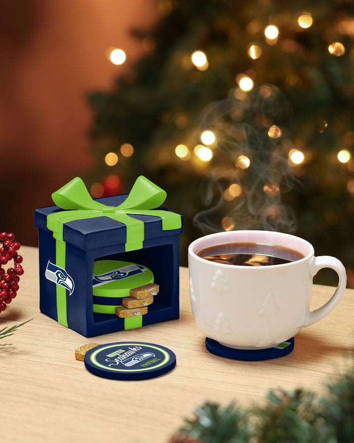 Seattle Seahawks Holiday 5 Pack Coaster Set FOCO - FOCO.com