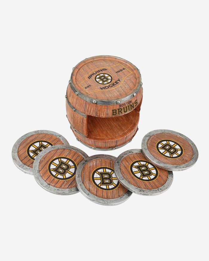 Boston Bruins 5 Pack Barrel Coaster Set FOCO - FOCO.com