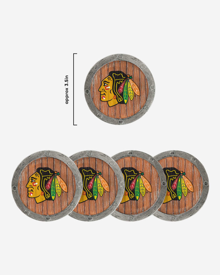 Chicago Blackhawks 5 Pack Barrel Coaster Set FOCO - FOCO.com