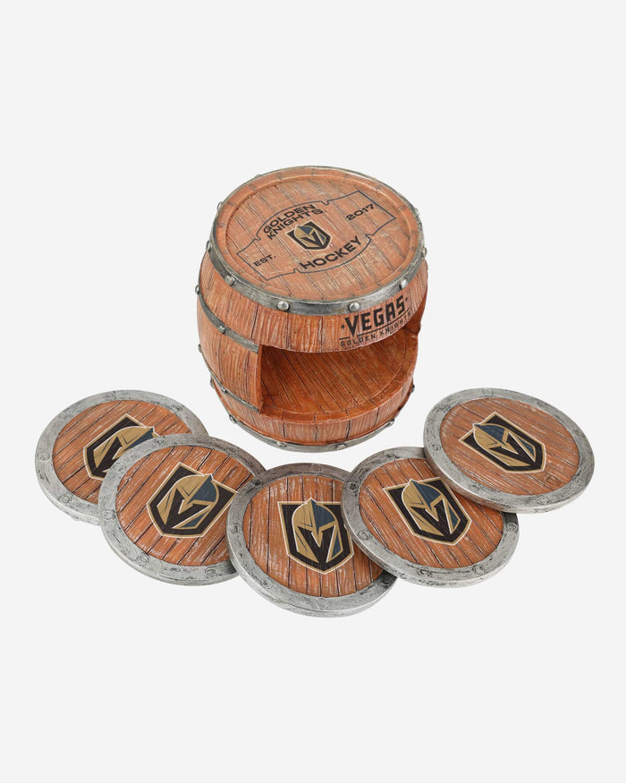 Vegas Golden Knights 5 Pack Barrel Coaster Set FOCO - FOCO.com