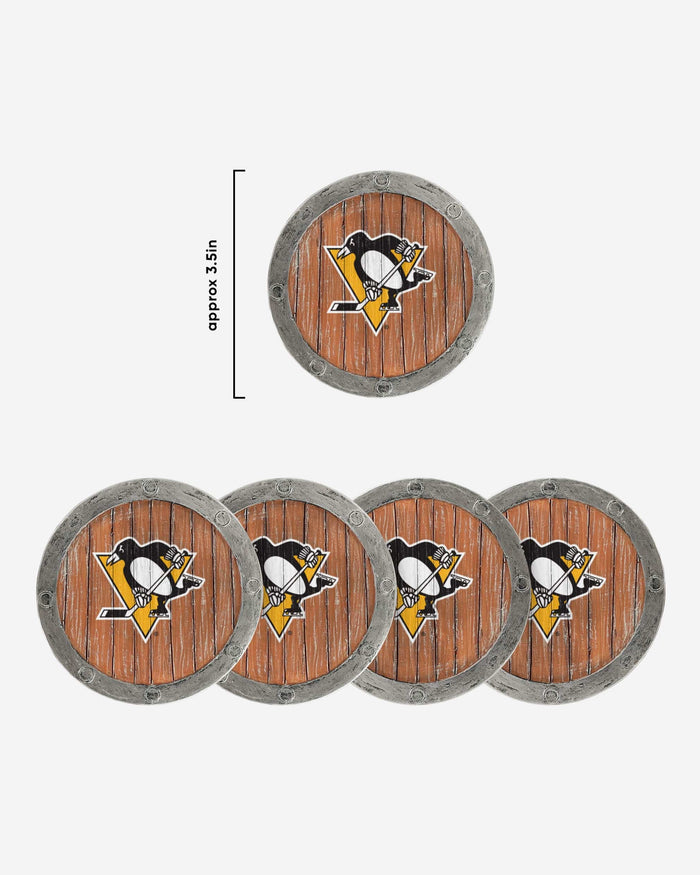 Pittsburgh Penguins 5 Pack Barrel Coaster Set FOCO - FOCO.com