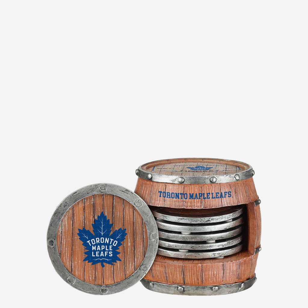 Toronto Maple Leafs 5 Pack Barrel Coaster Set FOCO - FOCO.com