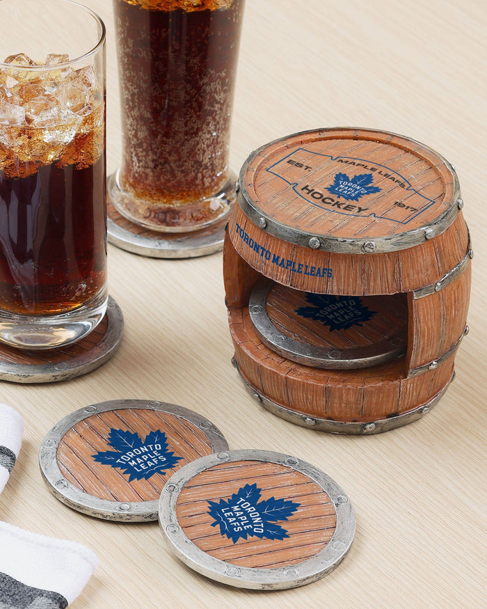 Toronto Maple Leafs 5 Pack Barrel Coaster Set FOCO - FOCO.com