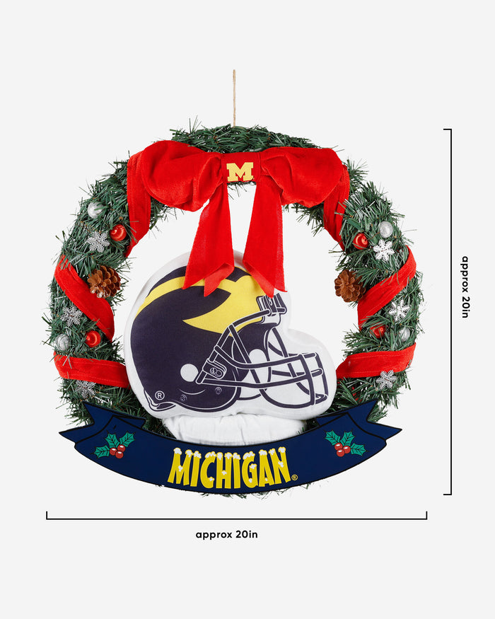 Michigan Wolverines Holiday Helmet Door Wreath FOCO - FOCO.com