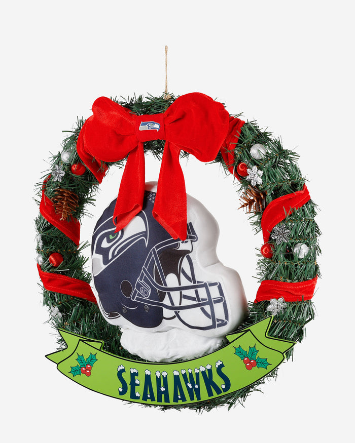 Seattle Seahawks Holiday Helmet Door Wreath FOCO - FOCO.com