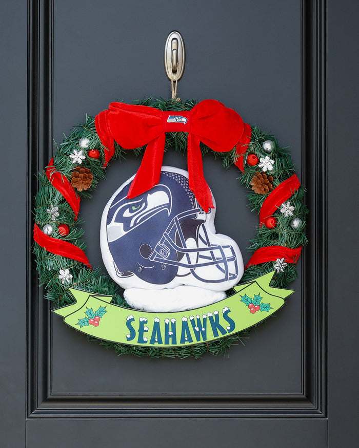 Seattle Seahawks Holiday Helmet Door Wreath FOCO - FOCO.com